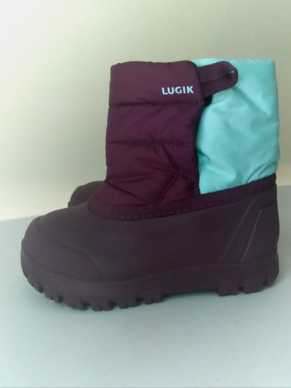 Lugik Kids Purple and Green Winter Snow Rain Boots